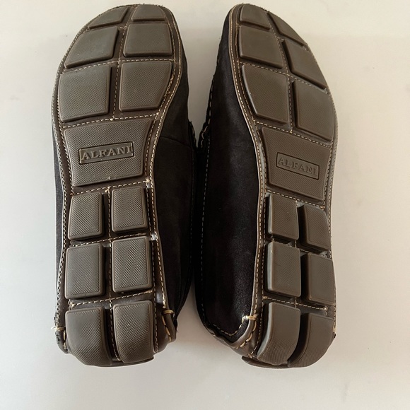 ALFANI•mens brown suede horsebit driving moccasins slip on loafers 11.5M EUC - Picture 4 of 6